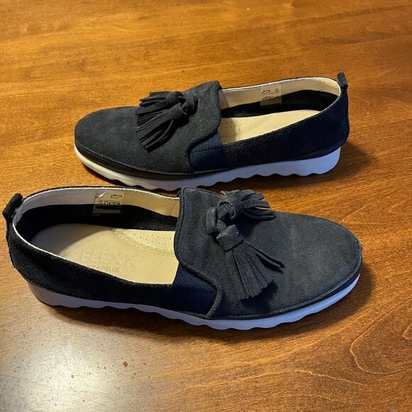 NEW The Flexx Jazz Tassel Loafer shoe navy suede 6.5 women - Picture 9 of 10
